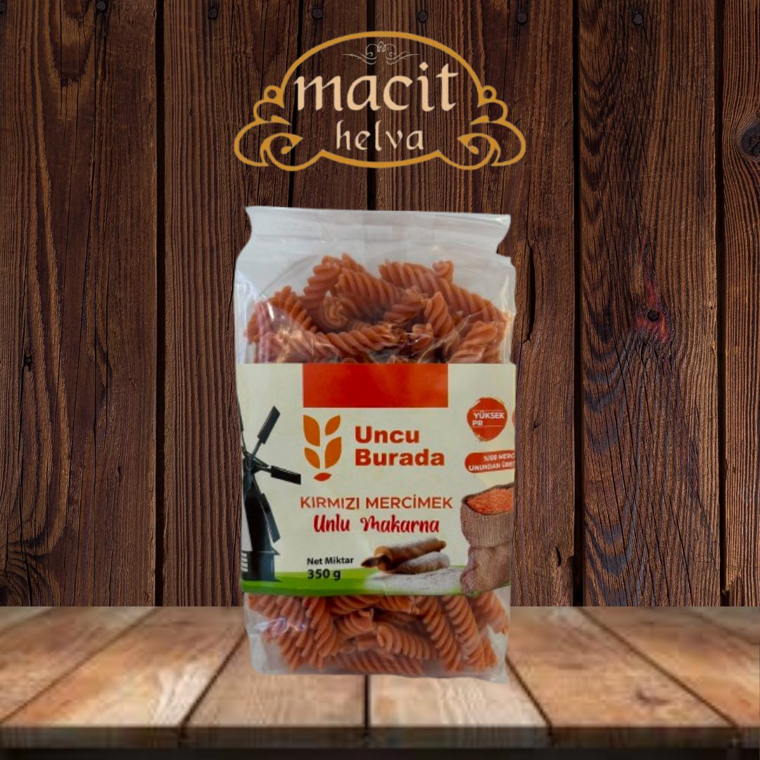 Kırmızı Mercimek Unlu Makarna 350 Gr